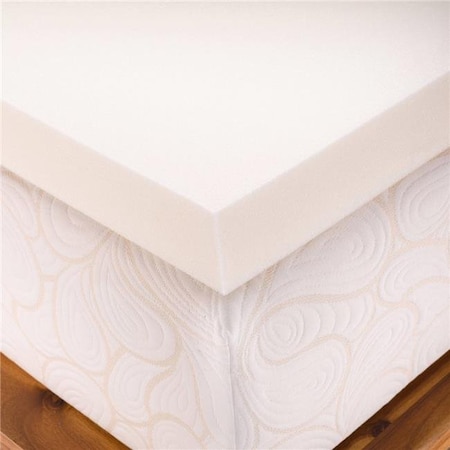 Memory Foam Solutions UBSPUMT2802 2 In. Thick Twin Size Medium Firm Conventional Polyurethane Foam Mattress Pad Bed Topper